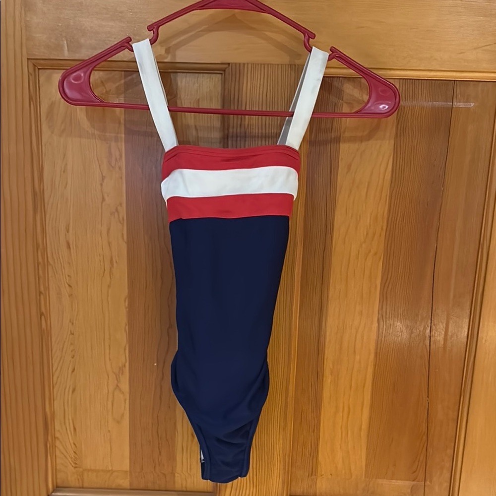 Kids Swimwear in Red, White, and Blue